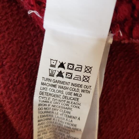 Lucky Brand Viscose & Cotton Open Waterfall Cardigan Mixed Media Red Medium - Picture 8 of 8